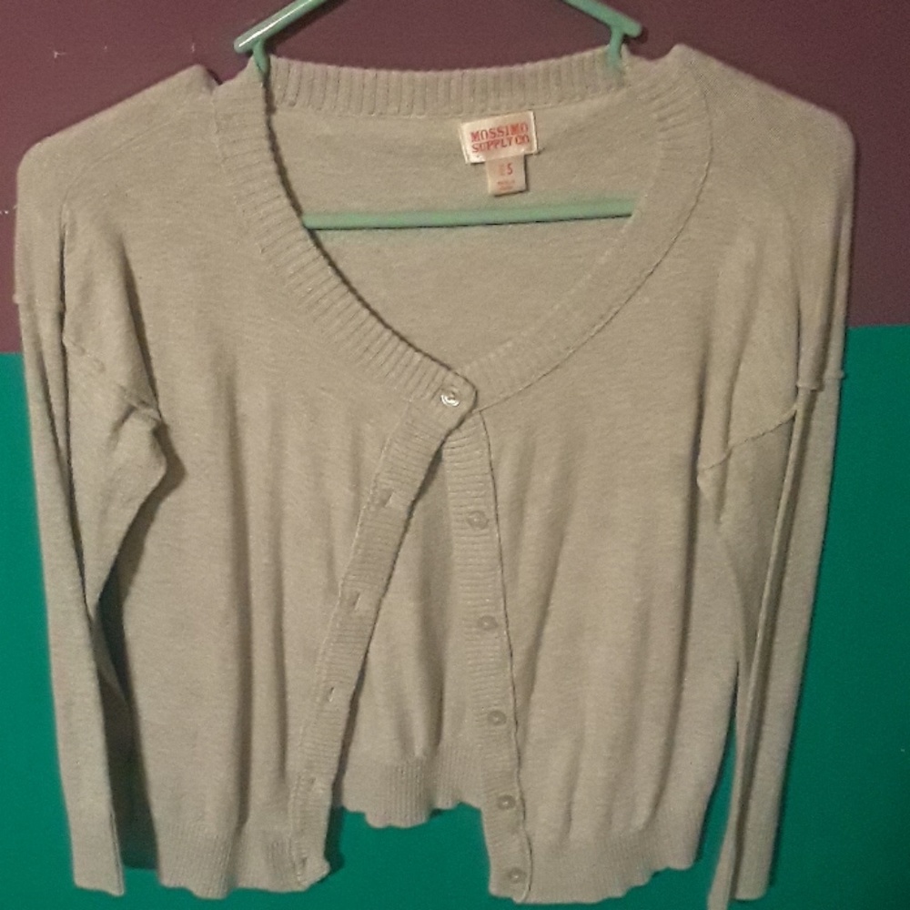 Gray button up cardigan